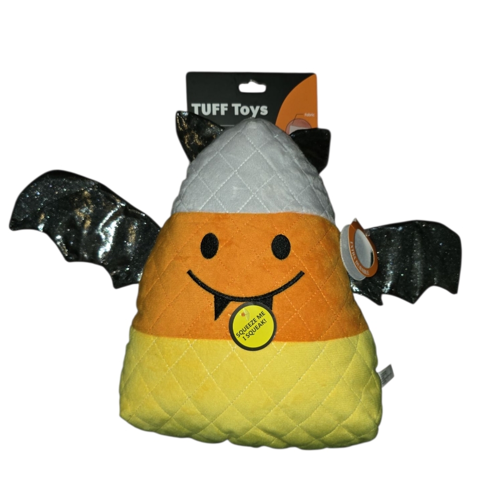 Candy Corn Bat Plush Dog Toy